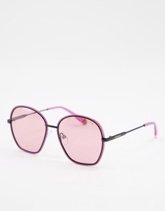 Большие солнцезащитные очки с круглыми стеклами Polaroid-Розовый цвет