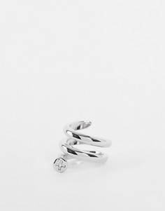 Серебристое кольцо с дизайном в виде скрученного гвоздя Topshop-Серебристый
