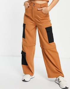 Широкие многофункциональные брюки-шорты в стиле карго от комплекта Annorlunda-Светло-бежевый