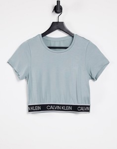 Зеленая футболка с фирменной лентой от комплекта Calvin Klein Performance-Зеленый цвет