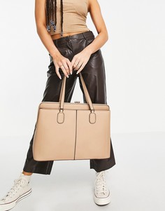 Серо-коричневая уплотненная сумка на плечо для ноутбука Forever New Harriet-Коричневый цвет