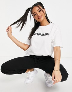 Белая футболка с логотипом Calvin Klein Performance-Белый