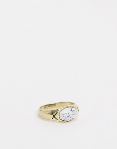 Золотистое кольцо с овальным камнем Classics 77-Золотистый