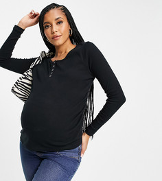 Черный базовый лонгслив хенли Cotton:On Maternity-Черный цвет