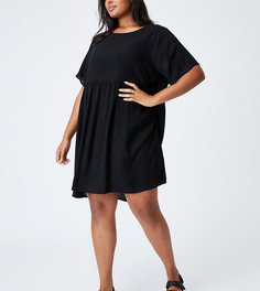 Черное свободное платье в стиле бэбидолл Cotton:On Curve-Черный цвет