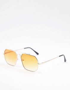 Солнцезащитные очки с двойной перемычкой в стиле 70-х Madein-Желтый Madein.