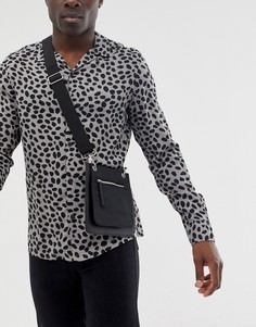 Черная сумка из искусственной кожи и карманом спереди ASOS EDITION-Черный