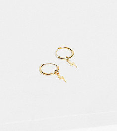 Золотистые серьги-кольца с подвесками в виде маленьких молний Orelia-Золотистый
