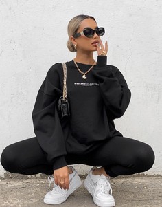 Черный свитшот с большим логотипом на спине ASOS Weekend Collective-Черный цвет