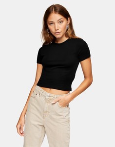 Черная футболка на каждый день Topshop-Черный