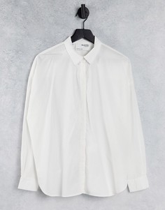Белая рубашка с длинными рукавами из органического хлопка Selected Femme-Белый