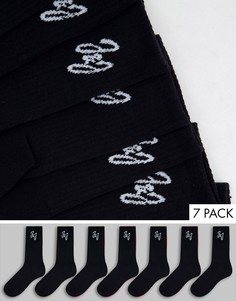 Набор из 7 пар черных носков Jack & Jones-Черный цвет