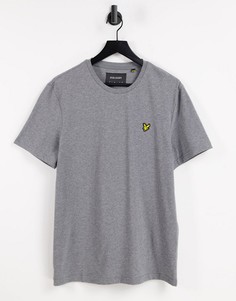 Серая меланжевая футболка из органического хлопка с логотипом Lyle & Scott-Серый