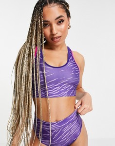 Бикини-топ со звериным принтом ASOS 4505-Фиолетовый цвет