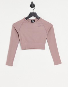 Розовый бесшовный кроп-топ GymPro Apparel LiLi-Розовый цвет