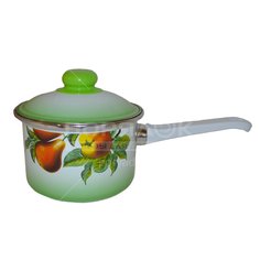 Ковш сталь, эмал, 1.5 л, с крыш, индукц, СтальЭмаль, Дары лета, 7RD144M