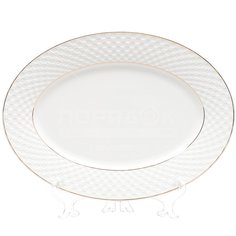 Блюдо керамика, овал, 30 см, бел, Daniks, Кембридж, Y4-2736