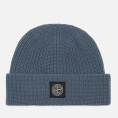 Шапка Stone Island Wool Patch Program, цвет синий