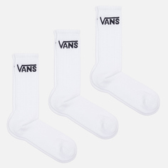 Комплект носков Vans Classic Crew 3-Pack, цвет белый