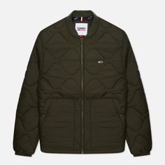Мужская куртка бомбер Tommy Jeans Quilted, цвет оливковый