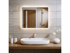 Зеркало с подсветкой vanda lux (alavann) белый 90x80x3.5 см.