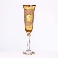 Набор фужеров для шампанского медовый версаче богемия b-g 190 мл (6 шт) (balvinglass) золотой