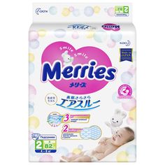 Подгузники Merries Air Through (4-8 кг) шт.