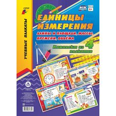 Набор плакатов Издательство Учитель Единицы измерения длины и площади, массы, времени, объёма