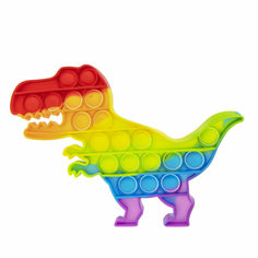 Игрушка-антистресс 1Toy Пупырка вечная Динозавр радужный 19 см