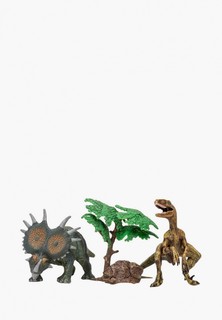 Набор игровой Masai Mara "Мир динозавров": велоцираптор, стиракозавр (набор фигурок из 4 предметов)