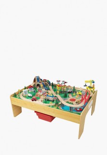Набор игровой KidKraft Деревянная железная дорога Город Приключений, 120 предметов в наборе, со столом