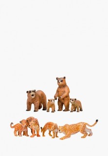 Набор игровой Masai Mara "Мир диких животных": Семьи ягуаров и семья медведей, 8 предметов