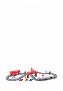 Набор игровой Givito Железная дорога для детей "Мой город, 67 предметов", на батарейках
