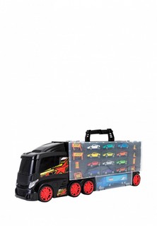 Набор игровой Givito Детская машинка серии "Мой город" (Автовоз - кейс 60 см, черный. Набор из 12 машинок, 1 фуры и 8 дорожных знаков)
