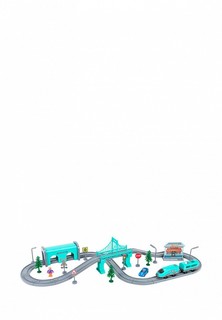 Набор игровой Givito Железная дорога для детей "Мой город, 66 предметов", на батарейках