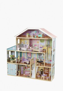 Дом для куклы KidKraft Роскошь, с мебелью 34 предмета в наборе и с гаражом, для кукол 30 см