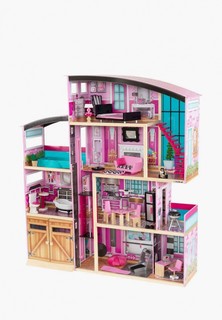 Дом для куклы KidKraft Мерцание, с мебелью 30 предметов в наборе и с гаражом, для кукол 30 см