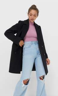 Stradivarius Базовое Пальто Черный Xs