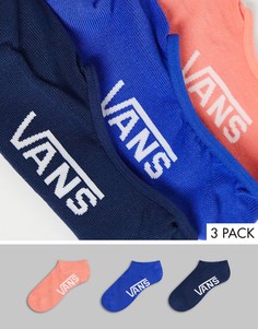 Набор из 3 пар носков разных цветов Vans Super No Show-Многоцветный