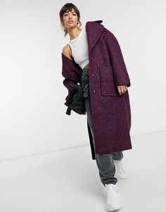 Фиолетовое длинное пальто в стиле oversized UGG Hattie-Фиолетовый цвет