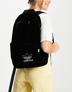 Черный бархатный рюкзак adidas Originals adicolor-Черный цвет