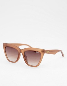 Бежевые солнцезащитные очки «кошачий глаз» Quay Coffee For Keeps-Коричневый цвет