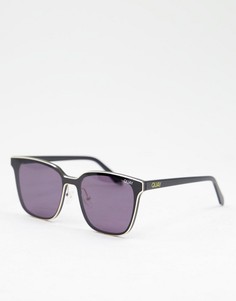 Черные квадратные солнцезащитные очки в стиле унисекс Quay Lined Up-Черный цвет