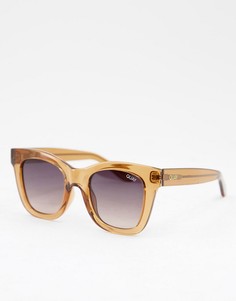 Женские солнцезащитные очки в квадратной черепаховой оправе Quay After Hours-Коричневый цвет