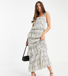 Белое платье макси с оборками Missguided Tall-Белый