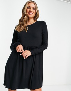 Черное платье мини с длинными рукавами In The Style-Черный цвет