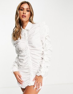 Белая рубашка со сборками Femme Luxe-Белый