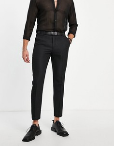 Зауженные жаккардовые брюки с лампасами Bolongaro Trevor-Черный цвет