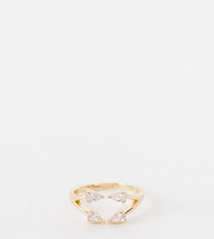 Золотистое кольцо с камнями ASOS DESIGN Curve-Золотистый