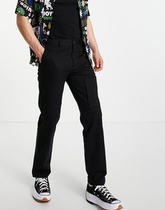 Черные прямые брюки Topman-Черный цвет